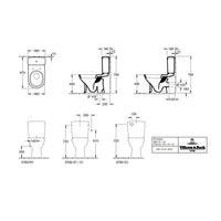 Villeroy & Boch O.novo Washdown Toilet For Close-Coupled WC-Suite - White Alpin