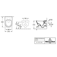 Villeroy & Boch Architectura Combi-Pack Toilet Wall Mounted - White Alpin