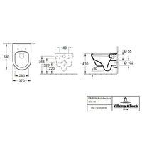 Villeroy & Boch Architectura Washdown Toilet Wall Mounted - White Alpin