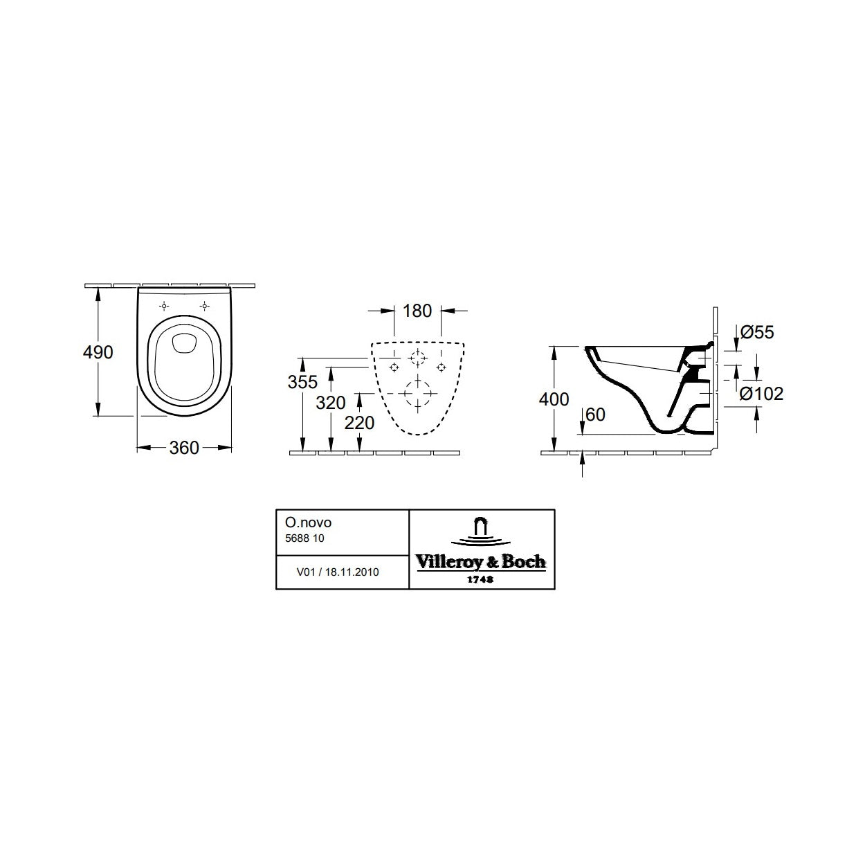 Villeroy & Boch O.novo Compact Washdown Toilet