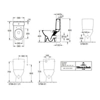 Villeroy & Boch O.Novo Compact Washdown Toilet For Close-Coupled WC-Suite