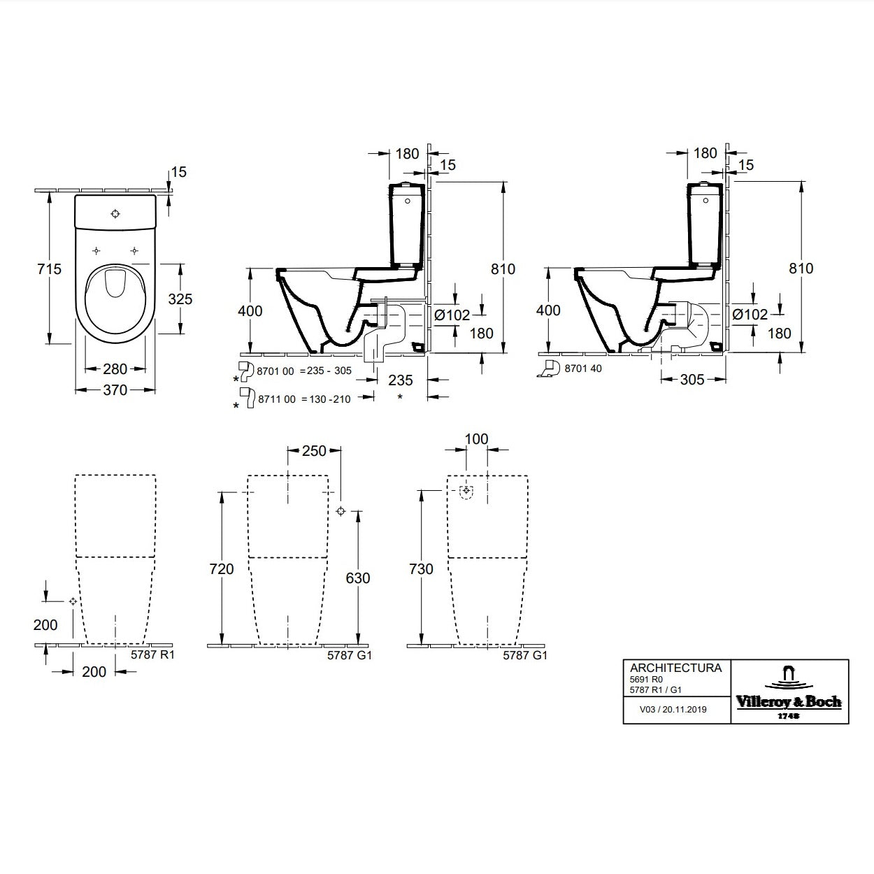 Villeroy & Boch Architectura Close Coupled Washdown Toilet - White Alpin