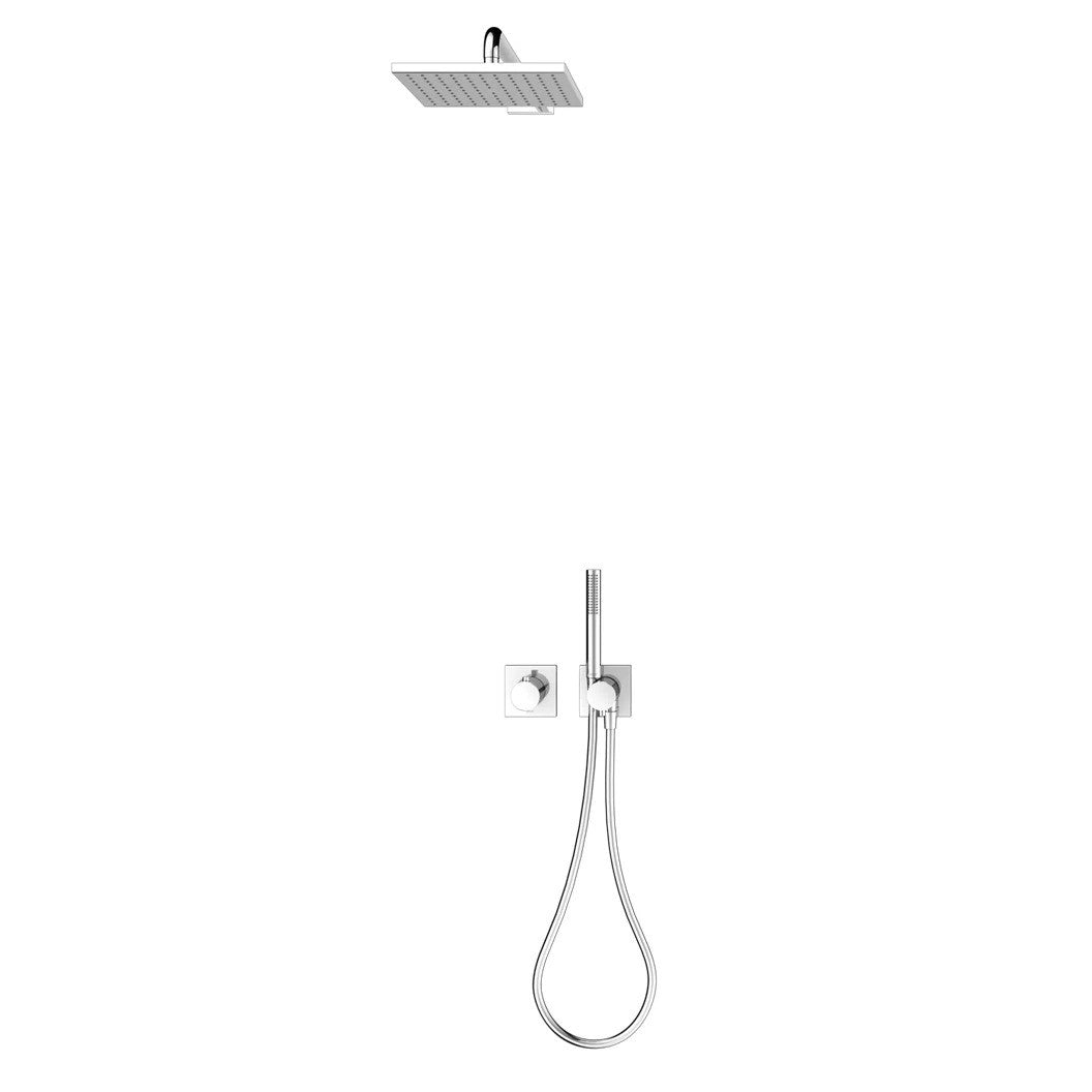 Keuco IXMO Shower Set 8 with Square Thermostatic Mixer in Chrome Plated