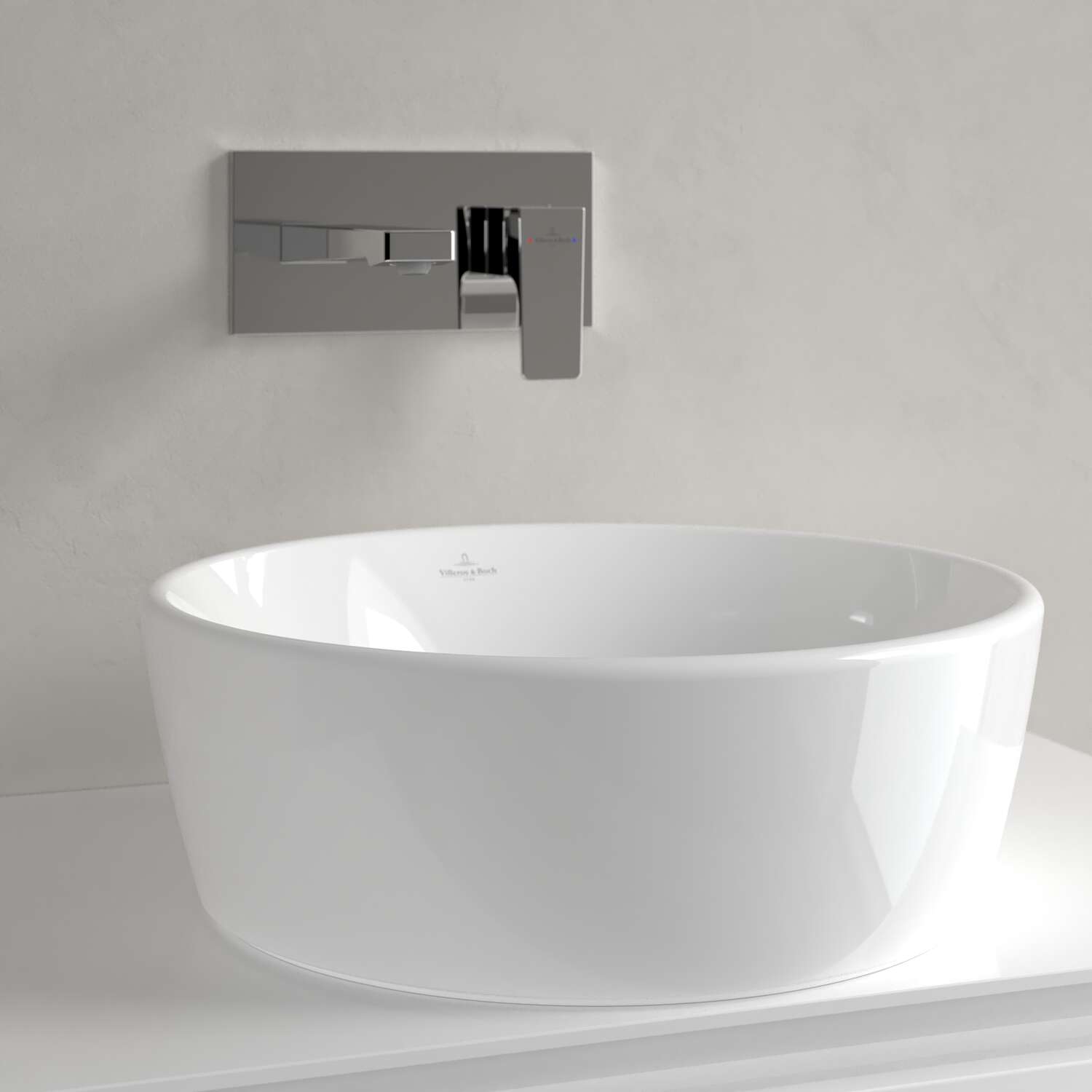 Villeroy & Boch Architectura Surface-Mounted Round Washbasin with Overflow - 450x450x155mm
