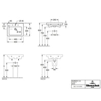 Villeroy & Boch Subway 2.0 Vanity Unit, 2 Drawer - 587 x 590 x 454 mm