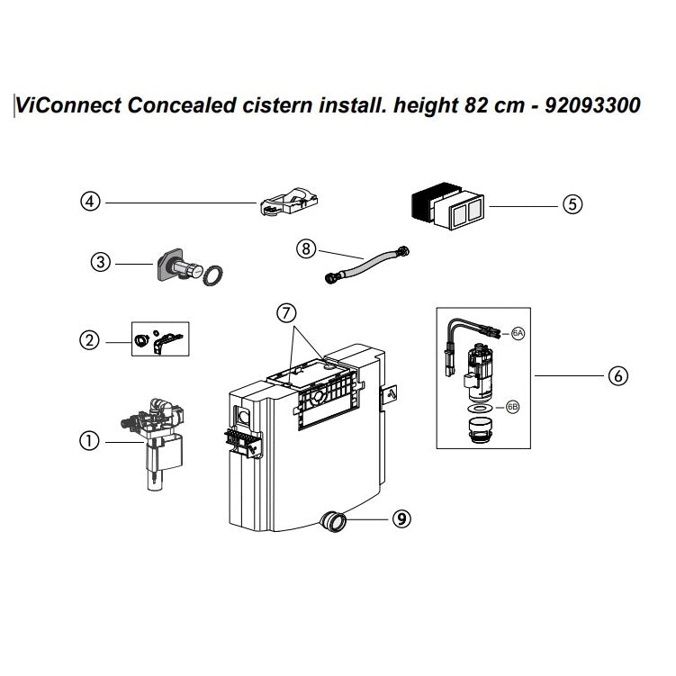 Villeroy & Boch ViConnect Installation Systems Concealed Cistern, for Brick-Wall Construction
