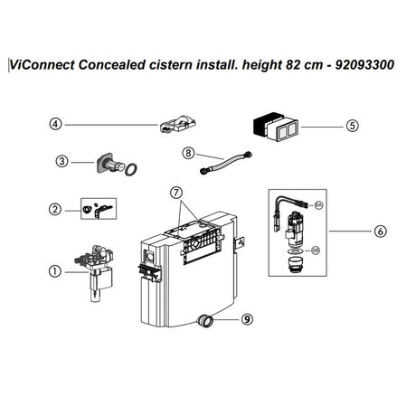 Villeroy & Boch ViConnect Installation Systems Concealed Cistern, for Brick-Wall Construction