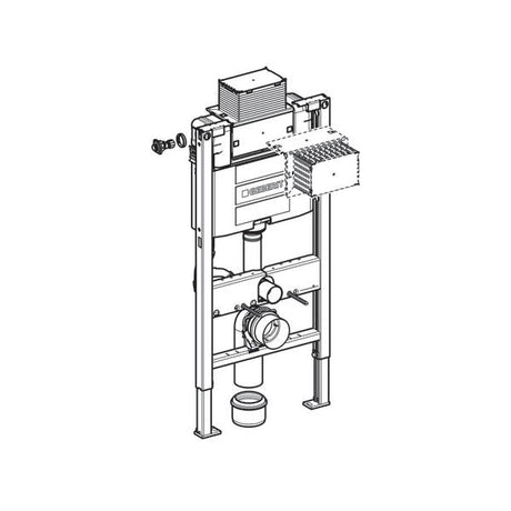 Geberit Duofix Frame For Wall-Hung WC, 98cm, With Omega Concealed Cistern
