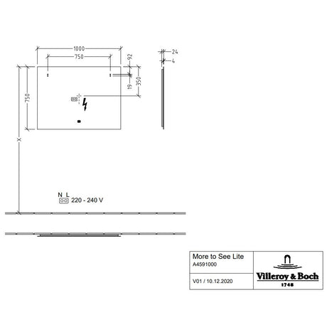 Villeroy & Boch More To See Lite LED Rectangular Mirror - Available in 6 Sizes