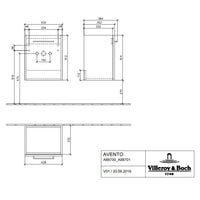 Villeroy & Boch Avento Vanity Unit, 1 Door Right Hand - 430 x 514 x 352 mm