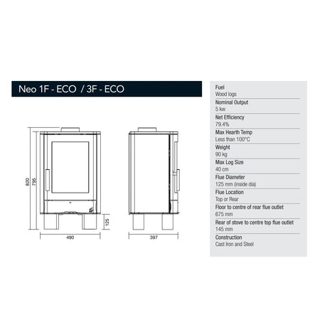 ACR Neo 3 Wood Burning Stove - 5kW - EcoDesign Ready