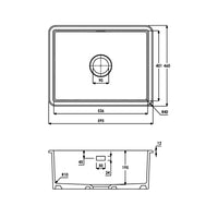 Abode Sandon Single Bowl Sink (Large) White Glaze - Undermount or Inset - Clearance