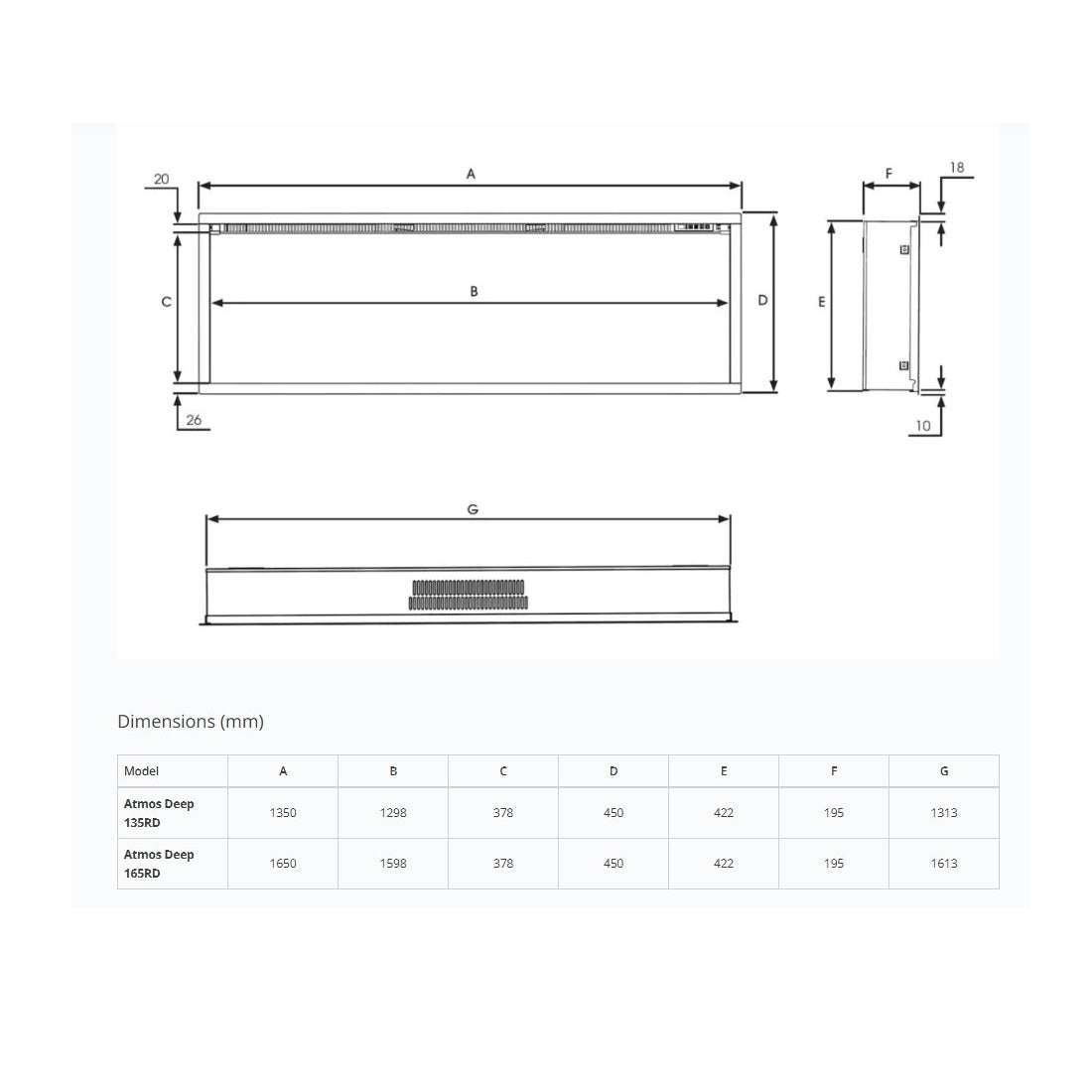 Gazco FireFX Atmos Deep 165RD Electric Inset Fire