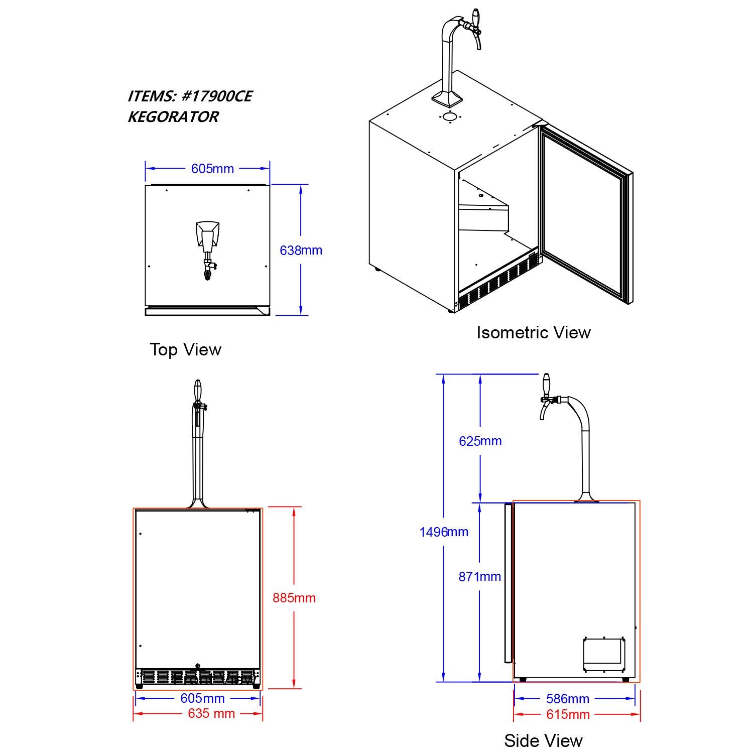 Bull BBQ Component Kegorator - Outdoor Rated