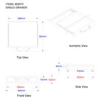 Bull BBQ Component Single Drawer