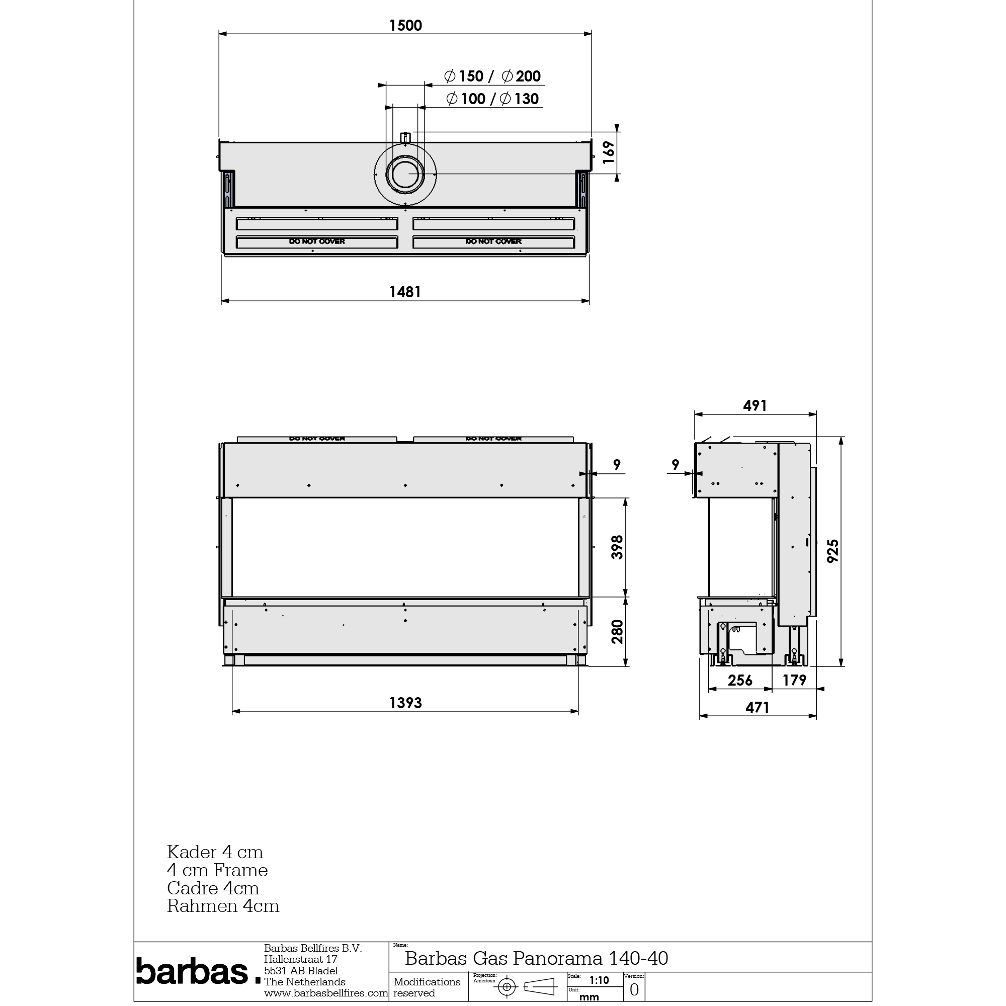 Barbas Panorama 140-40 Gas Fire - Balanced Flue