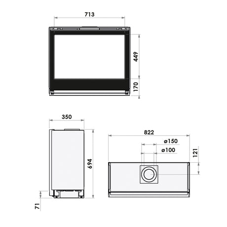 Bellfires Smart Bell 80-70 Gas Fire - Natural Gas - Balanced Flue