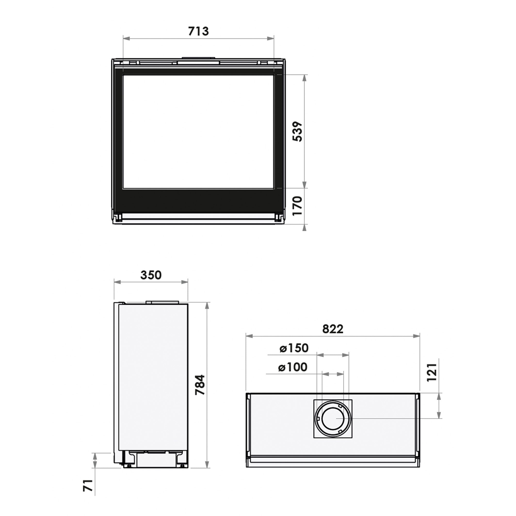Bellfires Smart Bell 80-80 Gas Fire - Natural Gas - Balanced Flue