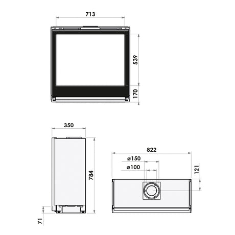Bellfires Smart Bell 80-80 Gas Fire - Natural Gas - Balanced Flue