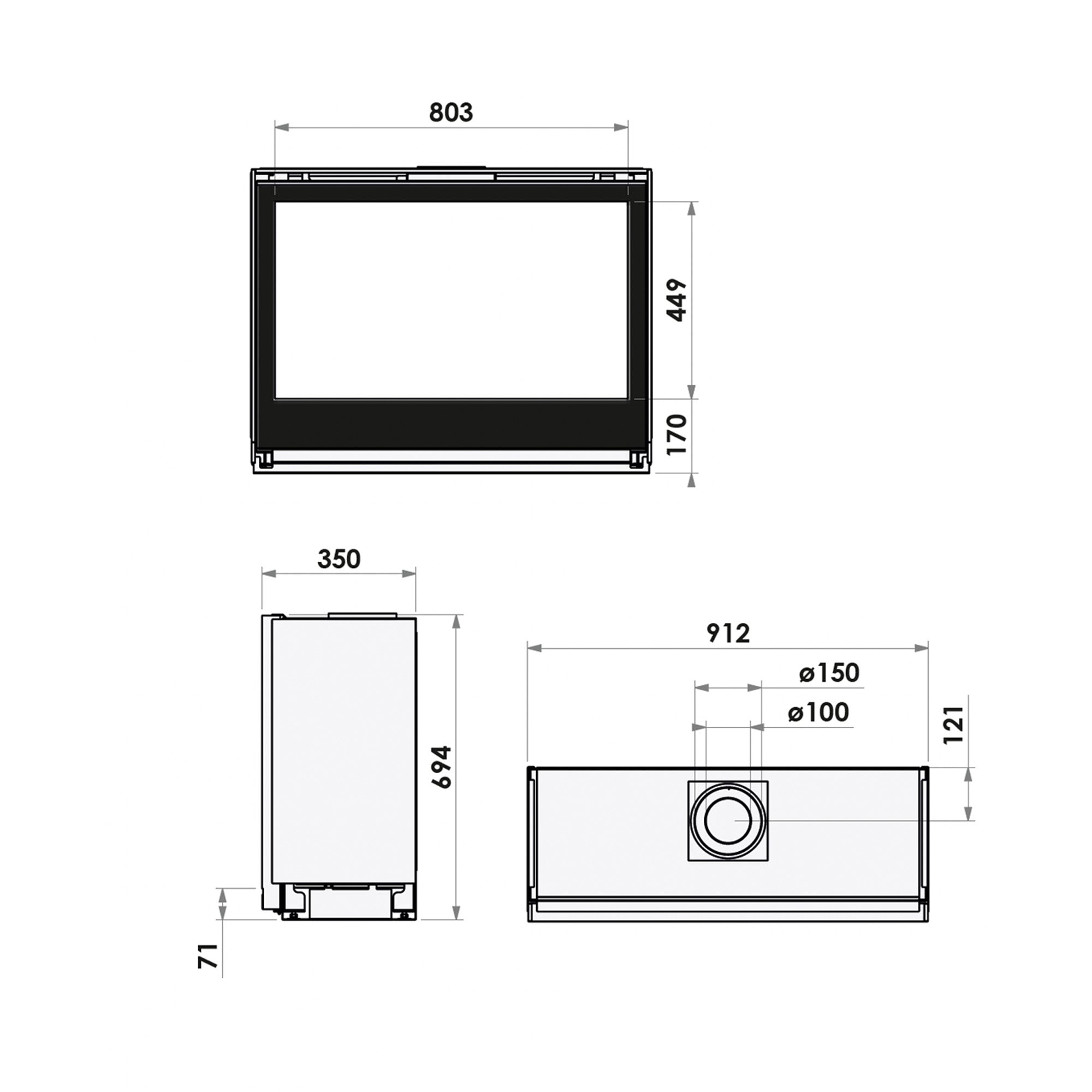Bellfires Smart Bell 90-80 Gas Fire - Natural Gas - Balanced Flue