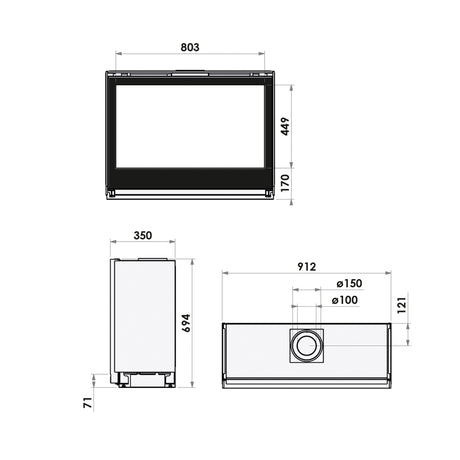 Bellfires Smart Bell 90-80 Gas Fire - Natural Gas - Balanced Flue