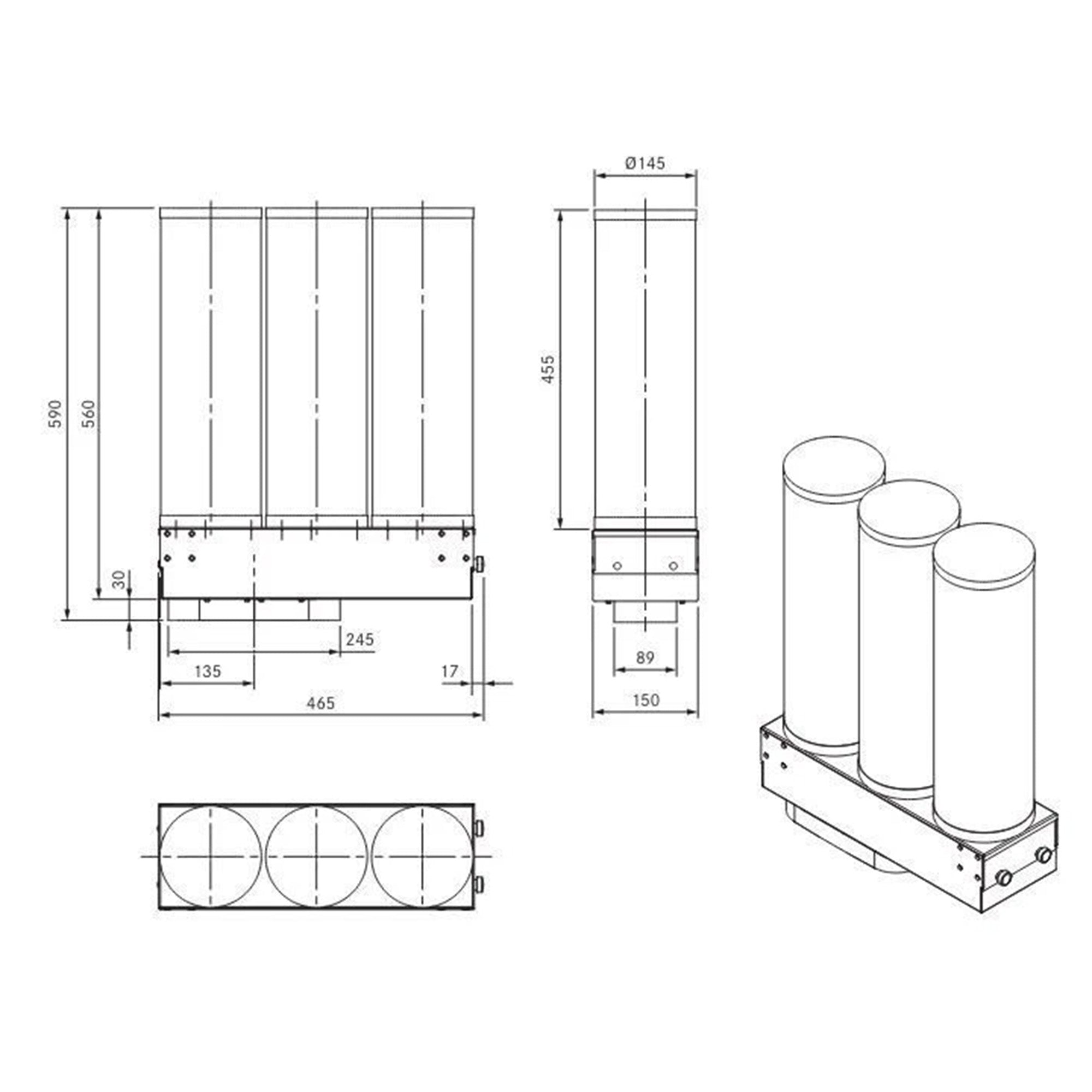 Bora Air Purification Box 3 with Three Activated Charcoal Filters (ULB3X) - Clearance
