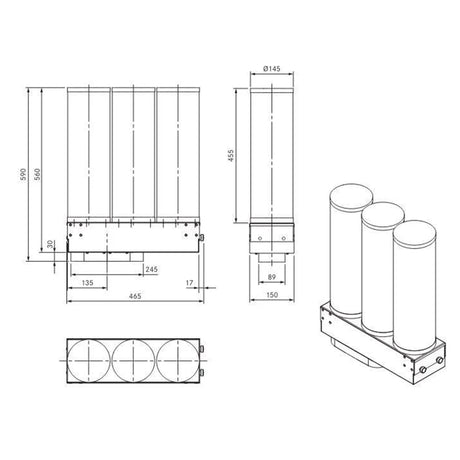 Bora Air Purification Box 3 with Three Activated Charcoal Filters (ULB3X) - Clearance