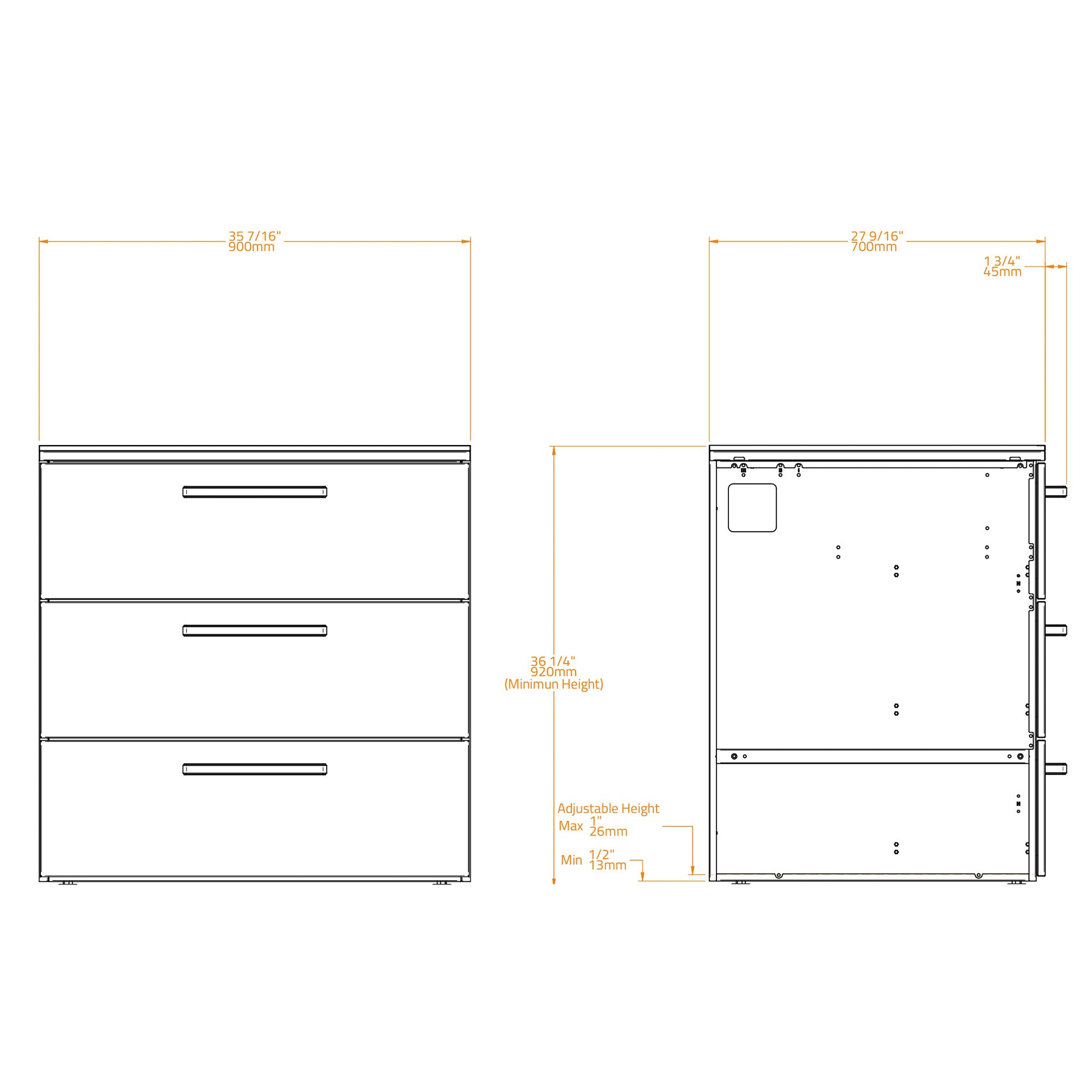 Brabura CT 90 Drawers