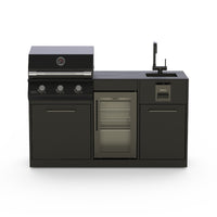 Brabura Lite Series 300 Outdoor Kitchen with 3 Burner BBQ, Fridge and Sink