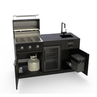 Brabura Lite Series 300 Outdoor Kitchen with 3 Burner BBQ, Fridge and Sink