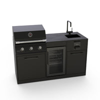 Brabura Lite Series 300 Outdoor Kitchen with 3 Burner BBQ, Fridge and Sink