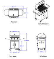 Bull BBQ Steer Gas 60cm BBQ - 3 Burners