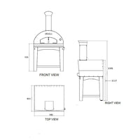 Bull BBQ Extra Large Pizza Oven & Cart - Wood Fired