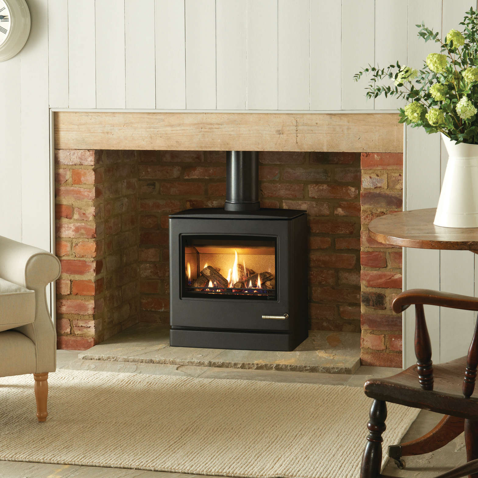 Yeoman CL8 Gas Stove, Conventional Flue With Log Fuel Effect - Natural Gas