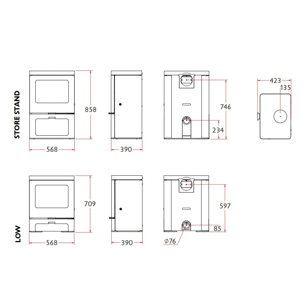 Charnwood Skye E700 D Wood Burning Stove