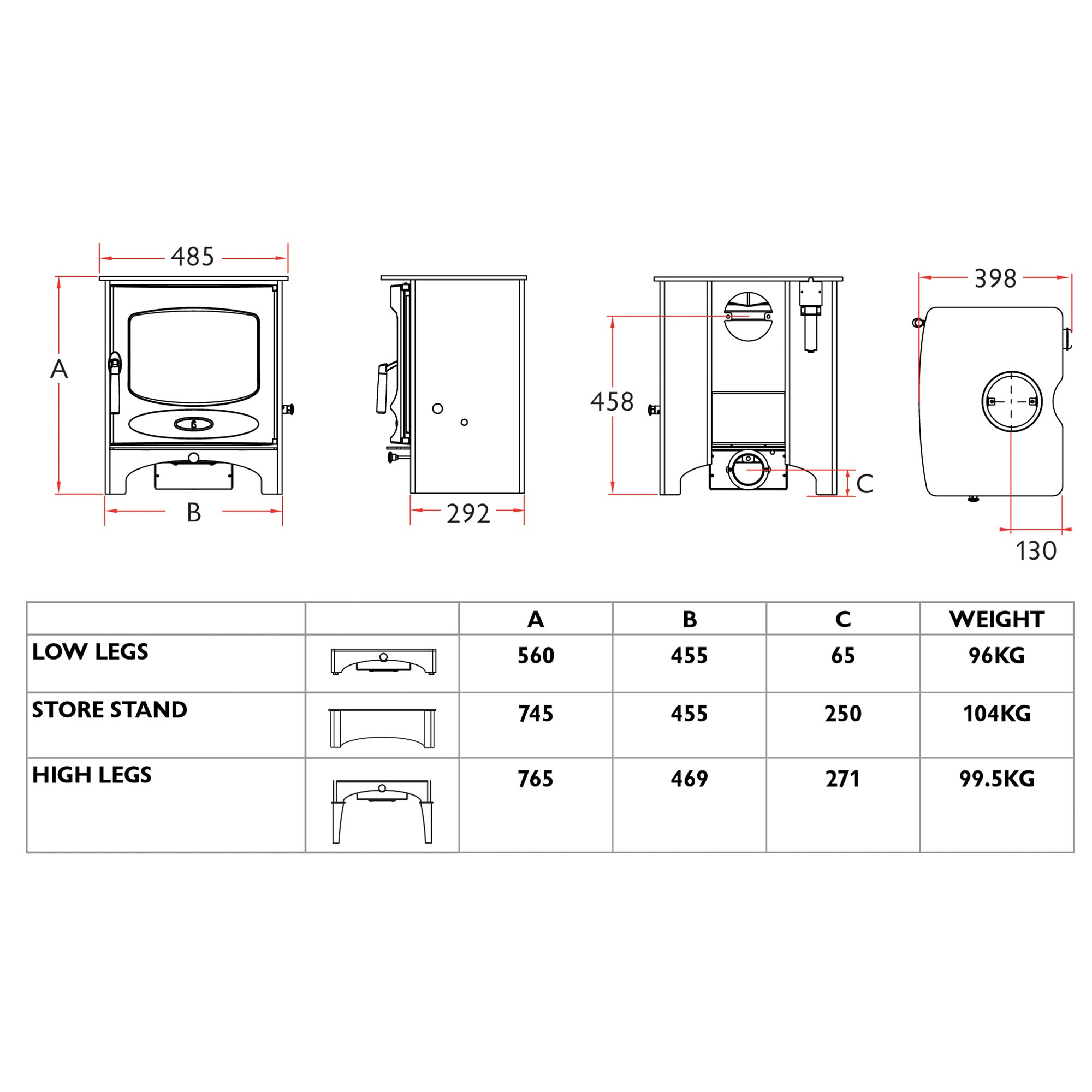 Charnwood C-Five Duo 5kW Eco Multi Fuel Stove - DEFRA Approved
