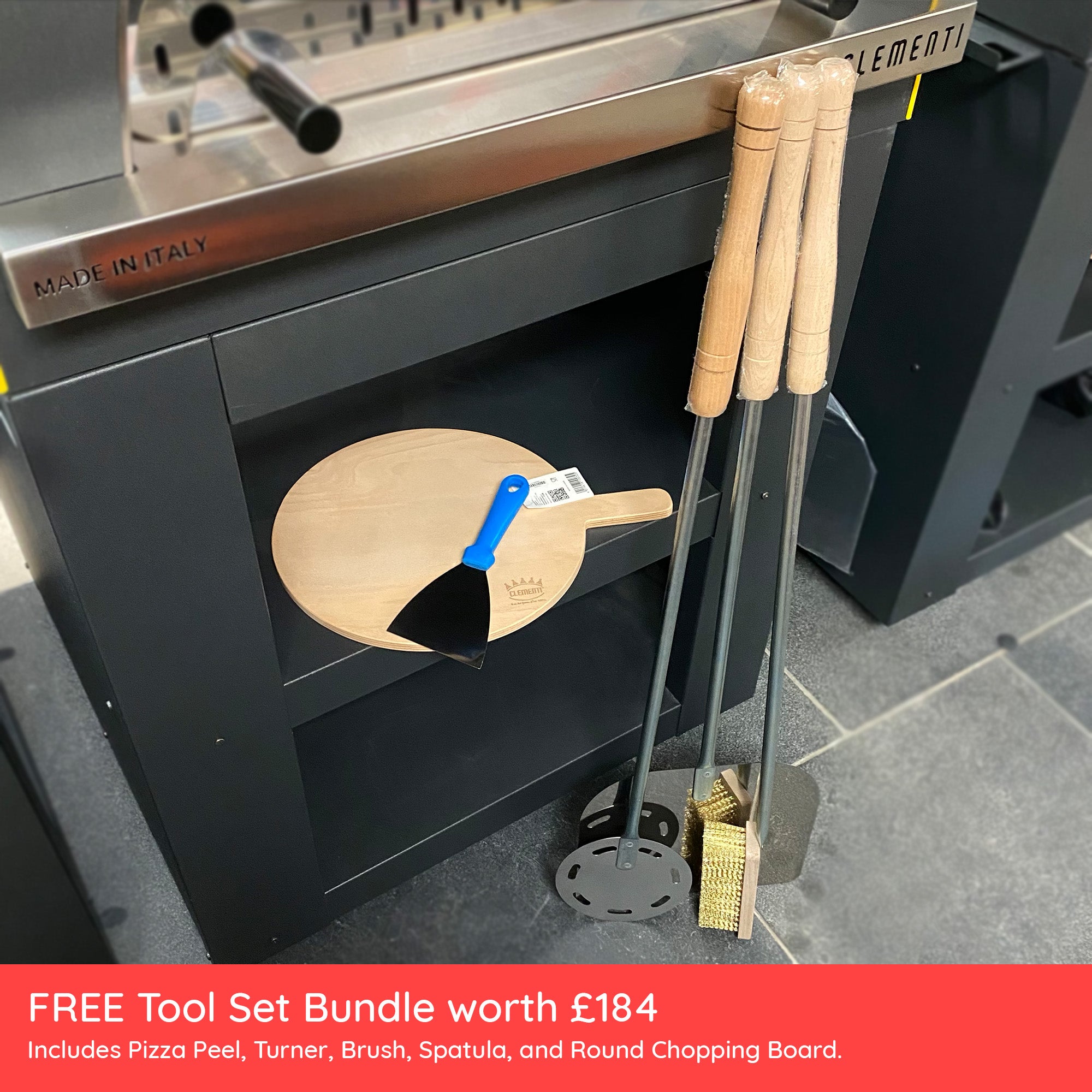 Clementi GOLD Wood Fired Pizza Oven - Large (100x80cm) - Free Tool Set Included