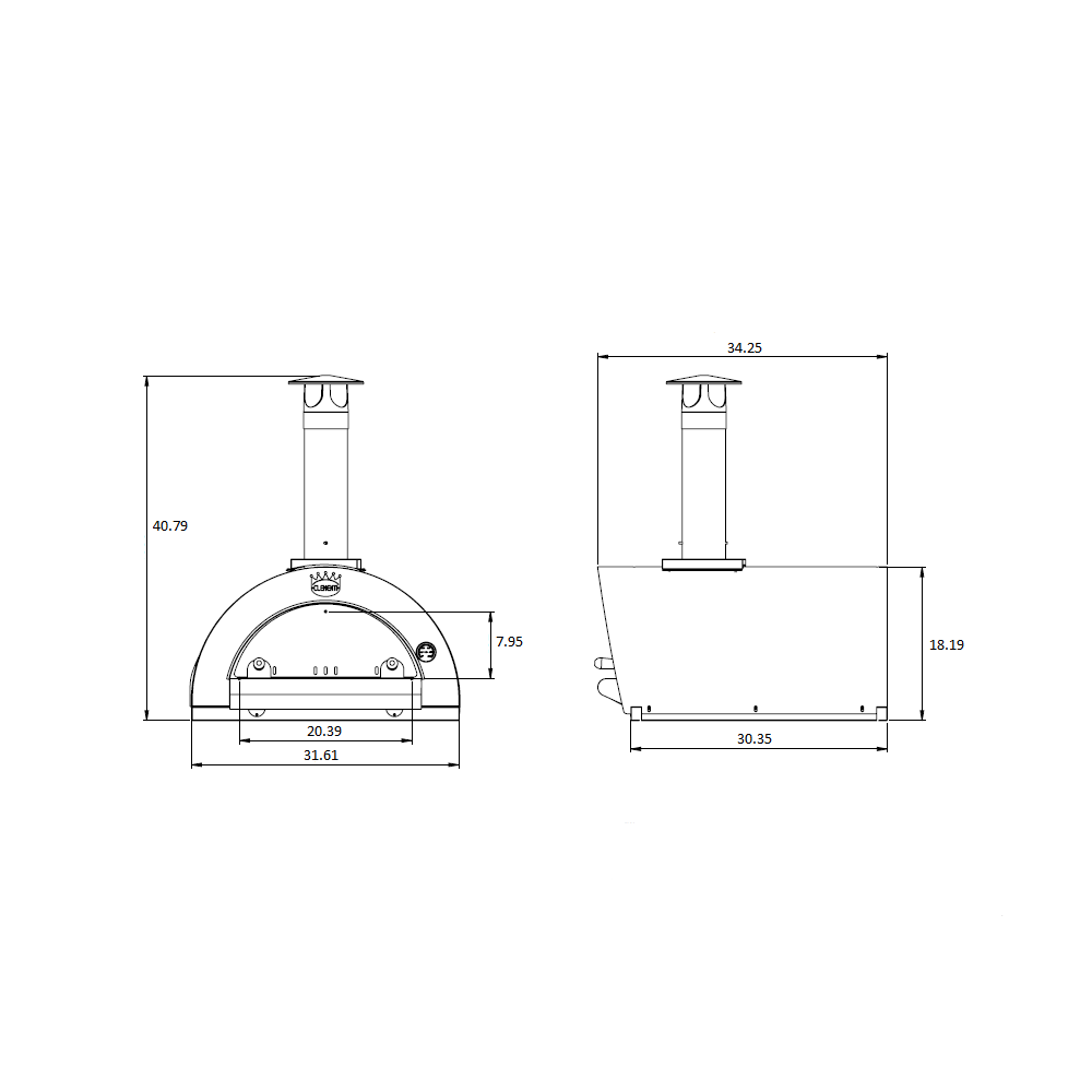 Clementi Original Family Wood Fired Pizza Oven - Small (60x60cm) - Free Tool Set Included