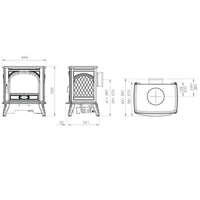 Dovre 280 Matt Black Cast Iron Natural Gas Stove - Conventional Flue
