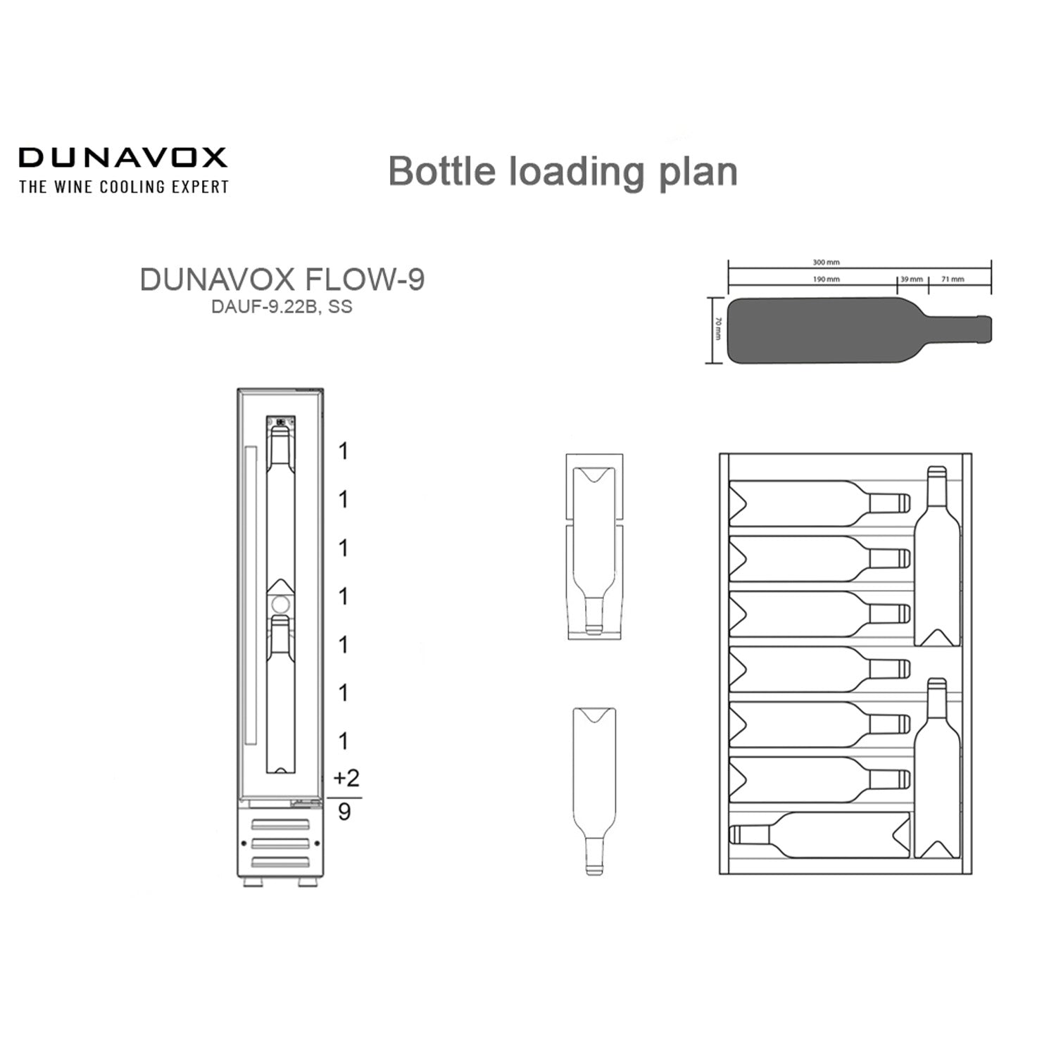 Dunavox Flow-9 Undercounter Wine Cooler - Available in 2 Colours