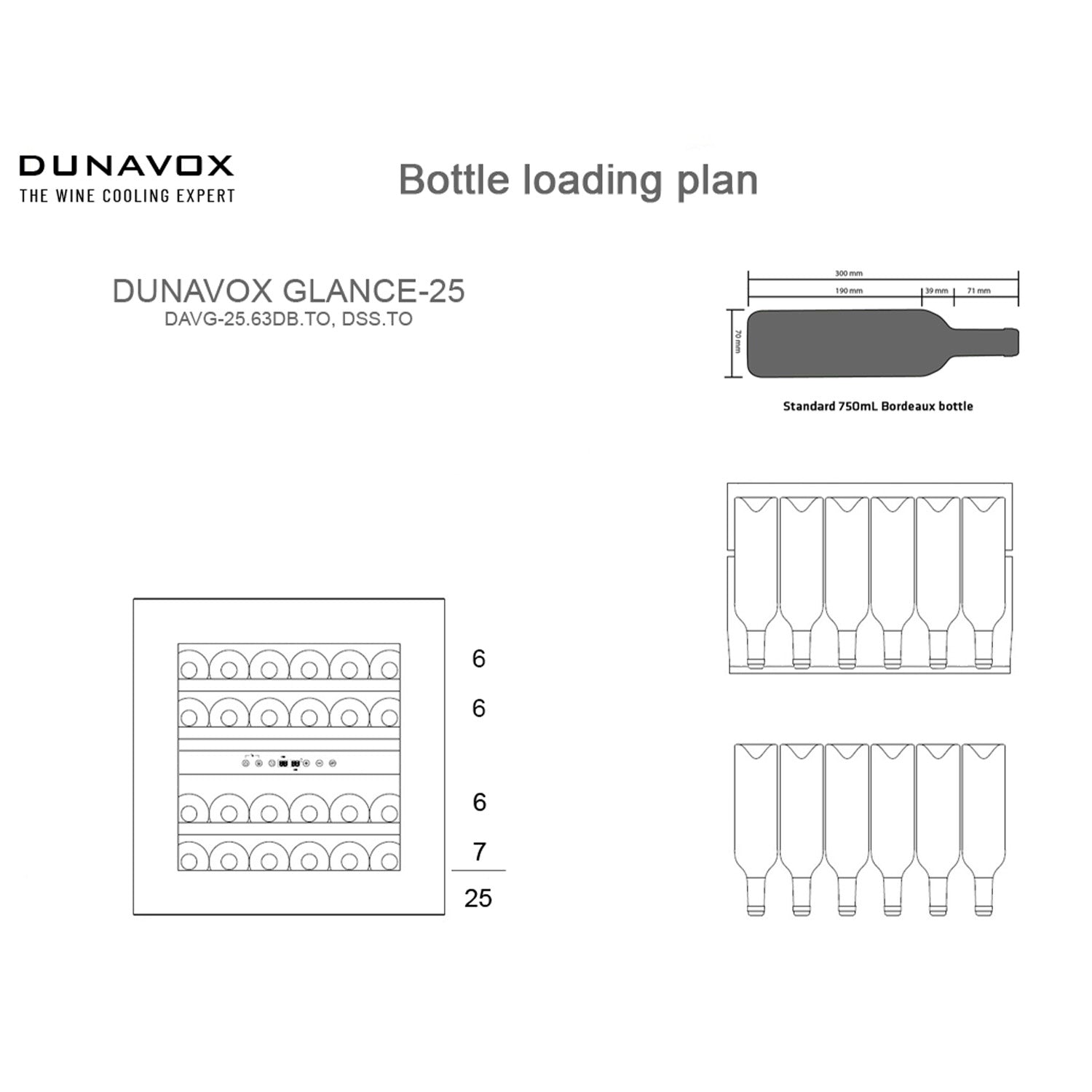 Dunavox Glance-25 Integrated Wine Cooler - Available in 3 Colours