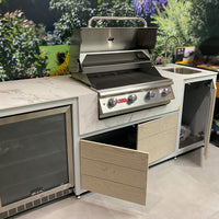 EO Outdoor Kitchen Including Bull BBQ Lonestar Gas Grill and Fridge - Ex Display Model