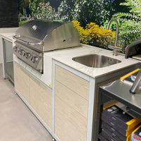 EO Outdoor Kitchen Including Bull BBQ Lonestar Gas Grill and Fridge - Ex Display Model