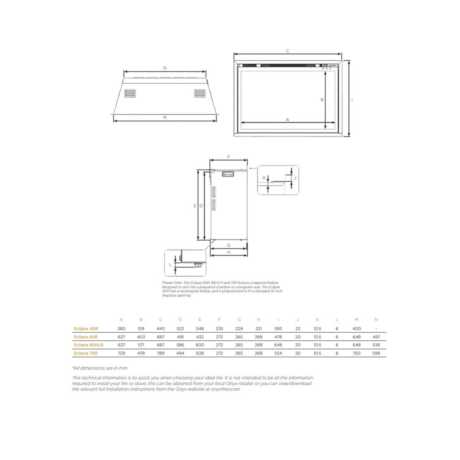 Gazco Onyx Eclipse 40R Electric Fire - Showroom Exclusive