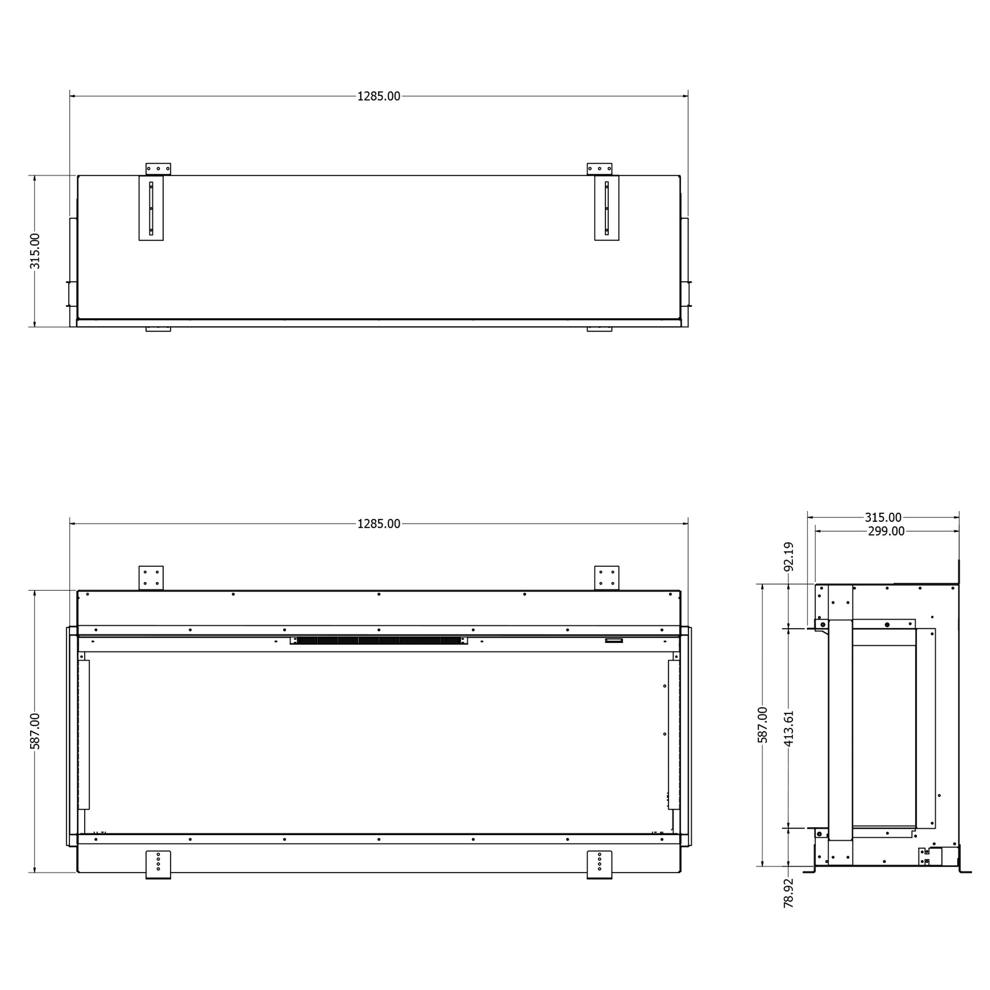 Evonic E-lectra 1250 Electric Fire - Black Edition