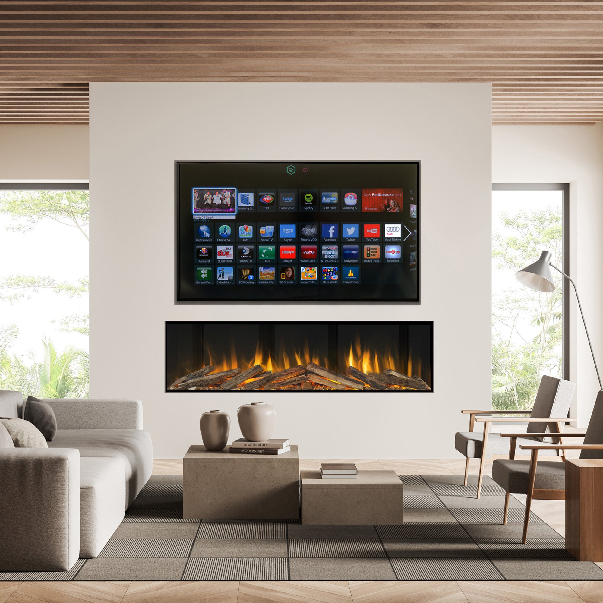 Evonic E-lectra 1500 4kW Electric Fire - Black Edition