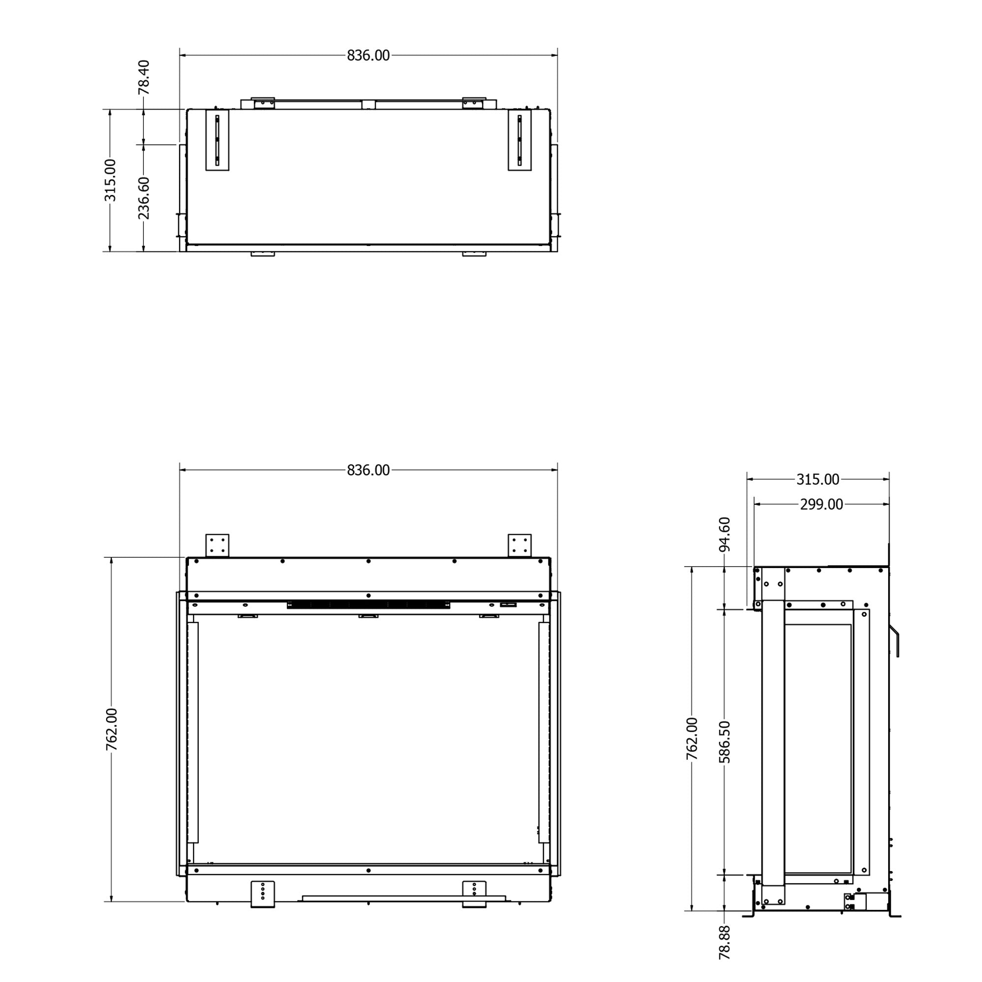 Evonic E-lectra 800T Electric Fire - Black Edition