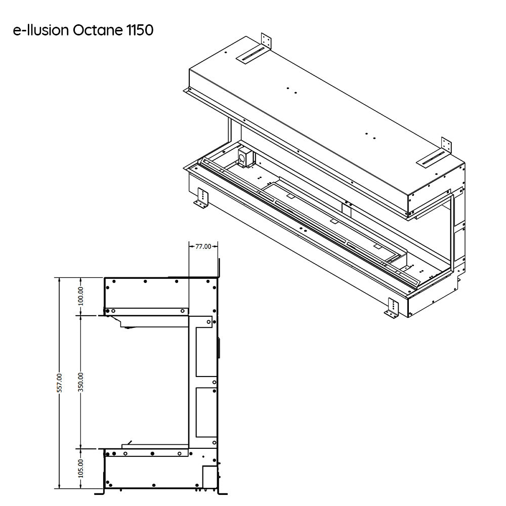 Evonic e-llusion Octane 1150 Electric Inset Fire