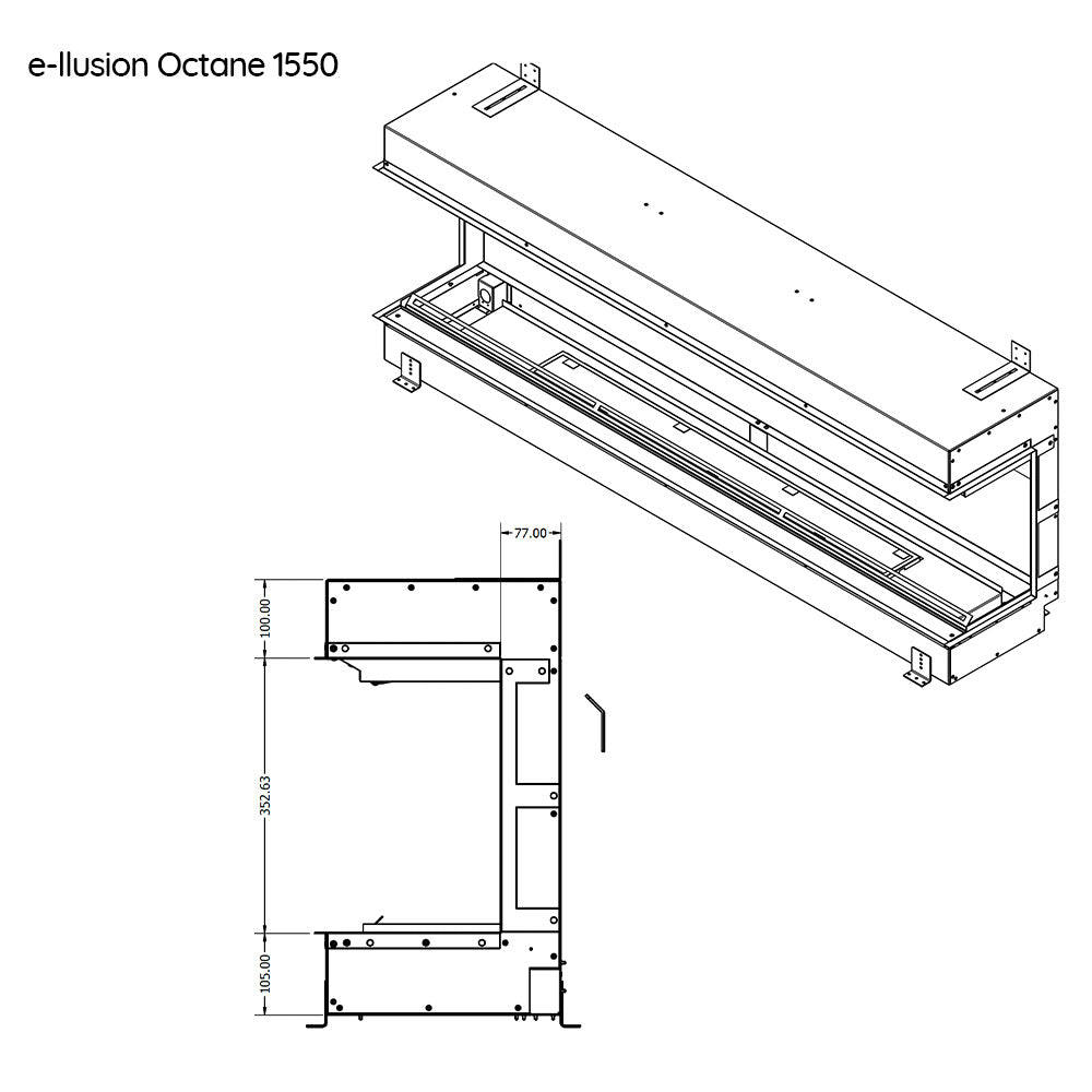 Evonic e-llusion Octane 1550 Electric Inset Fire