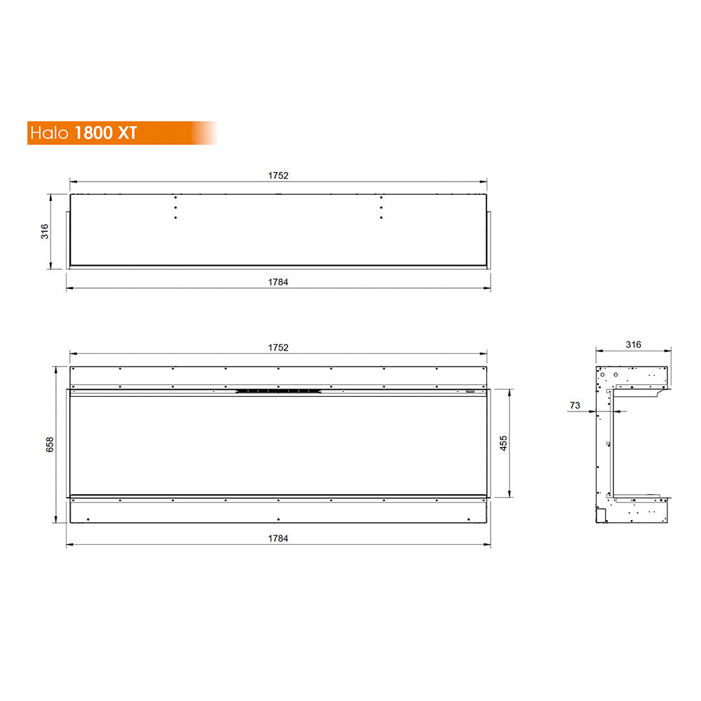 Evonic Halo 1800 XT Electric Inset Fire - Ex-Display